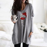 T-shirts femme verre à vin de Noël
