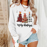 Sweat-shirts à Col d’Équipage Haut de Noël pour Femmes