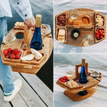 Table à Vin Portable en Bois pour Pique-nique