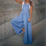 Salopette En Denim Sans Manches