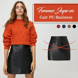 Femmes Jupe en Cuir PU Business