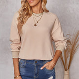 Pull Á Col Rond De Couleur Unie