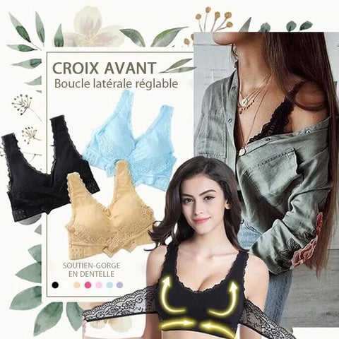 Soutien-gorge en dentelle à boucle croisée sur le devant Instant Lift