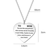 Collier TO MOM en forme de cœur, porte-clés