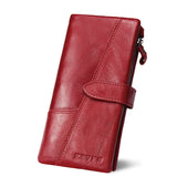 Porte-monnaie Vintage en Cuir Véritable de Grande Capacité RFID