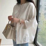 Veste d'automne vintage ample en coton et lin