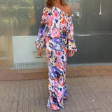 Ensemble de Robes Asymétriques au Motif Abstrait