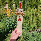 Poulet/autruche cachés drôles de long cou pour le décor de jardin