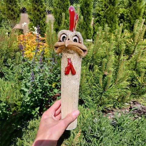 Poulet/autruche cachés drôles de long cou pour le décor de jardin