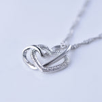 Collier Pendentif Double Coeur Givré
