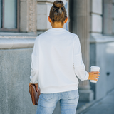 Sweat-shirt à col roulé de couleur unie
