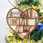 Ornement de bibliothèque coeur personnalisé