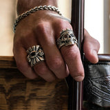 Bague en Argent Sterling Tête de Mort Roi