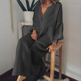 Combinaison à manches longues en coton et lin