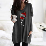 T-shirts femme verre à vin de Noël