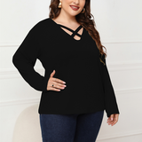 Haut Croisé à Manches Longues De Grande Taille