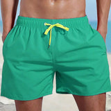 Short de plage imperméable de couleur unie pour hommes