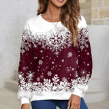 Pull Imprimé Flocon de Neige Femme De Noël