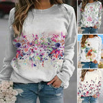 Sweat-shirt Fleuri à Col Rond