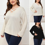 Haut Croisé à Manches Longues De Grande Taille