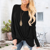 Nouveau T-shirt torsadé à col ras du cou