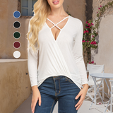 T-shirt femme en maille col V