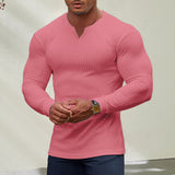 Chemise pour Homme à Col en V de Couleur Unie