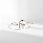 Bague réglable romantique avec motif main dans la main