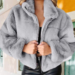 Veste en fausse fourrure en fourrure de lapin