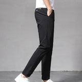 Pantalon Extensible en Soie Glacée