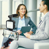 Kit de microphone vidéo professionnel avec trépied et lumière LED