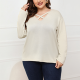 Haut Croisé à Manches Longues De Grande Taille