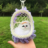 Panier de Fleurs Chaton Simulé