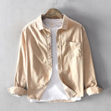 Chemises décontractées pour hommes de couleur unie avec boutons