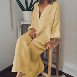 Combinaison à manches longues en coton et lin