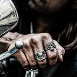 Bague en Argent Sterling Tête de Mort Roi