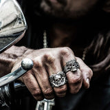 Bague en Argent Sterling Tête de Mort Roi