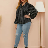 Chemise à Pois et Manches Ballon