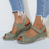 Sandales compensées à crochet creux