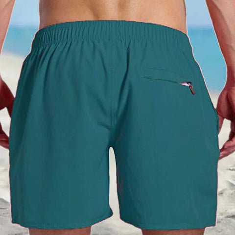 Short de plage imperméable de couleur unie pour hommes