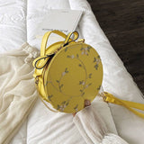 Sacs à main ronds en dentelle douce en cuir PU