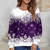 Pull Imprimé Flocon de Neige Femme De Noël