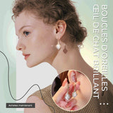 Boucles d'Oreilles Oeil de Chat Brillantes