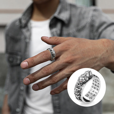 Bague ouverte Pixiu pour homme
