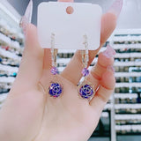 Boucles d'Oreilles Rose Gravée Ajourée