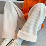 Pantalon large décontracté à taille haute