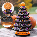 Sapin De Noël De Lumières Colorées D'Halloween