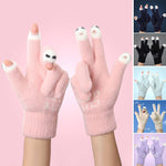 Gants tricotés en laine mignons