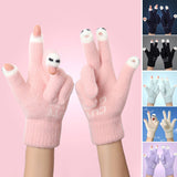 Gants tricotés en laine mignons
