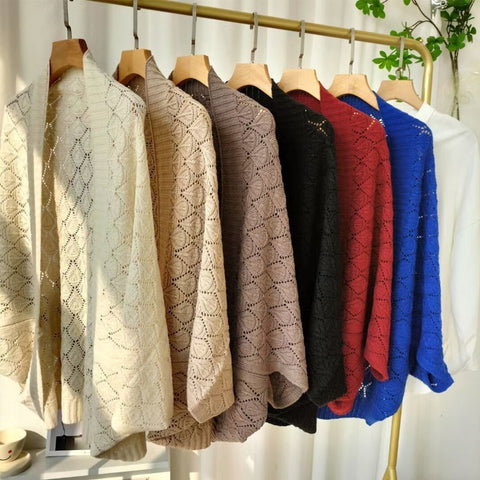 Châle court polyvalent à tricoter en forme de diamant pour femmes